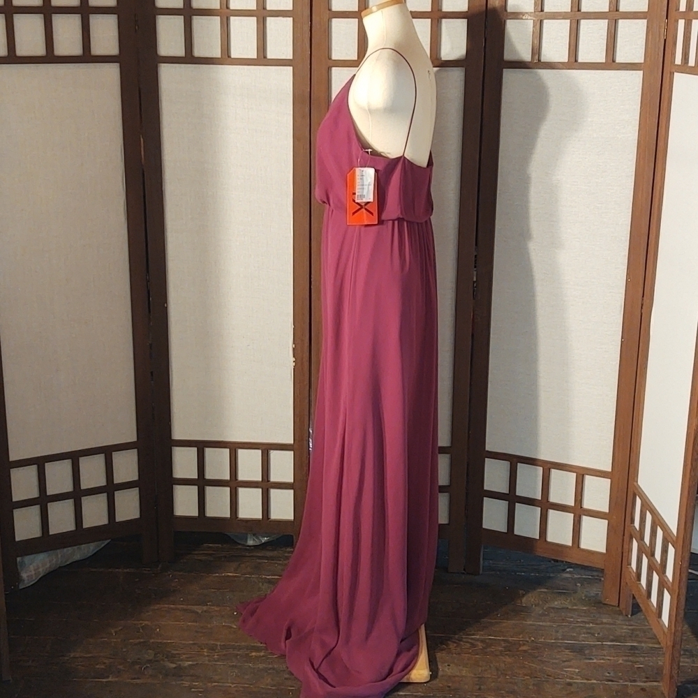After Six Chiffon Blouson Body Full Length Dress Sz 12 Long  NWT - Picture 4 of 13
